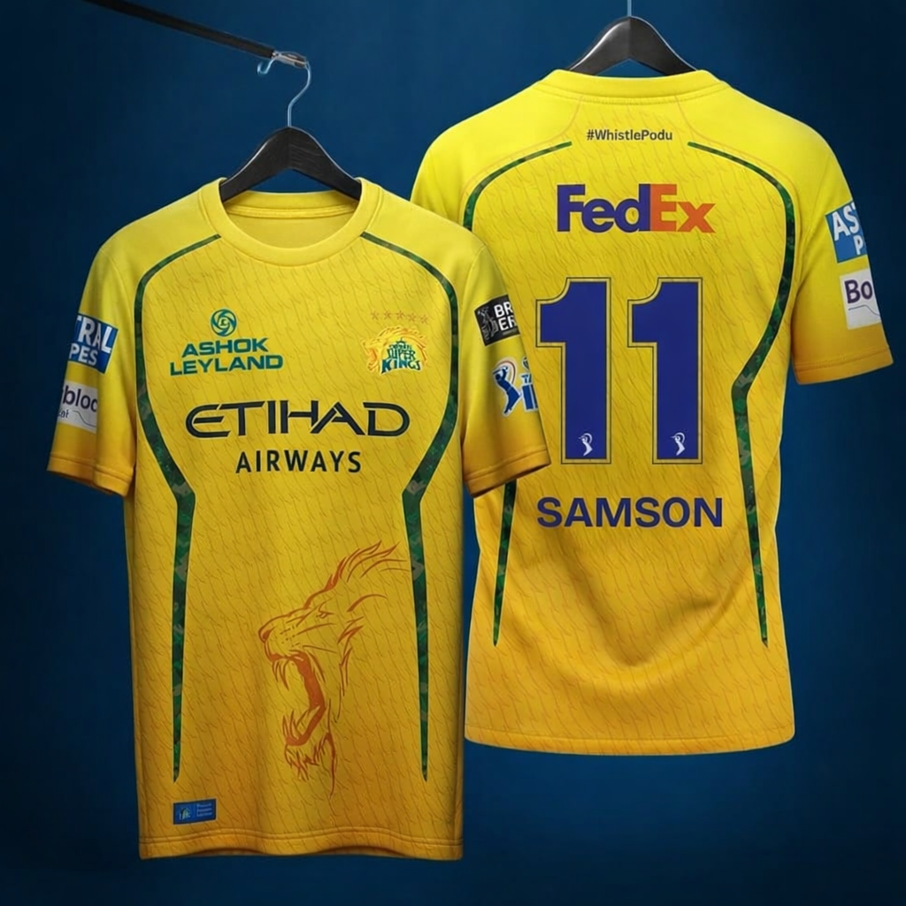 Chennai Cricket Fan T-Shirt 2026 | Yellow IPL Style Jersey, Dry Fit Sports T-Shirt for Men, Breathable Gym & Match Wear – Dryfyt