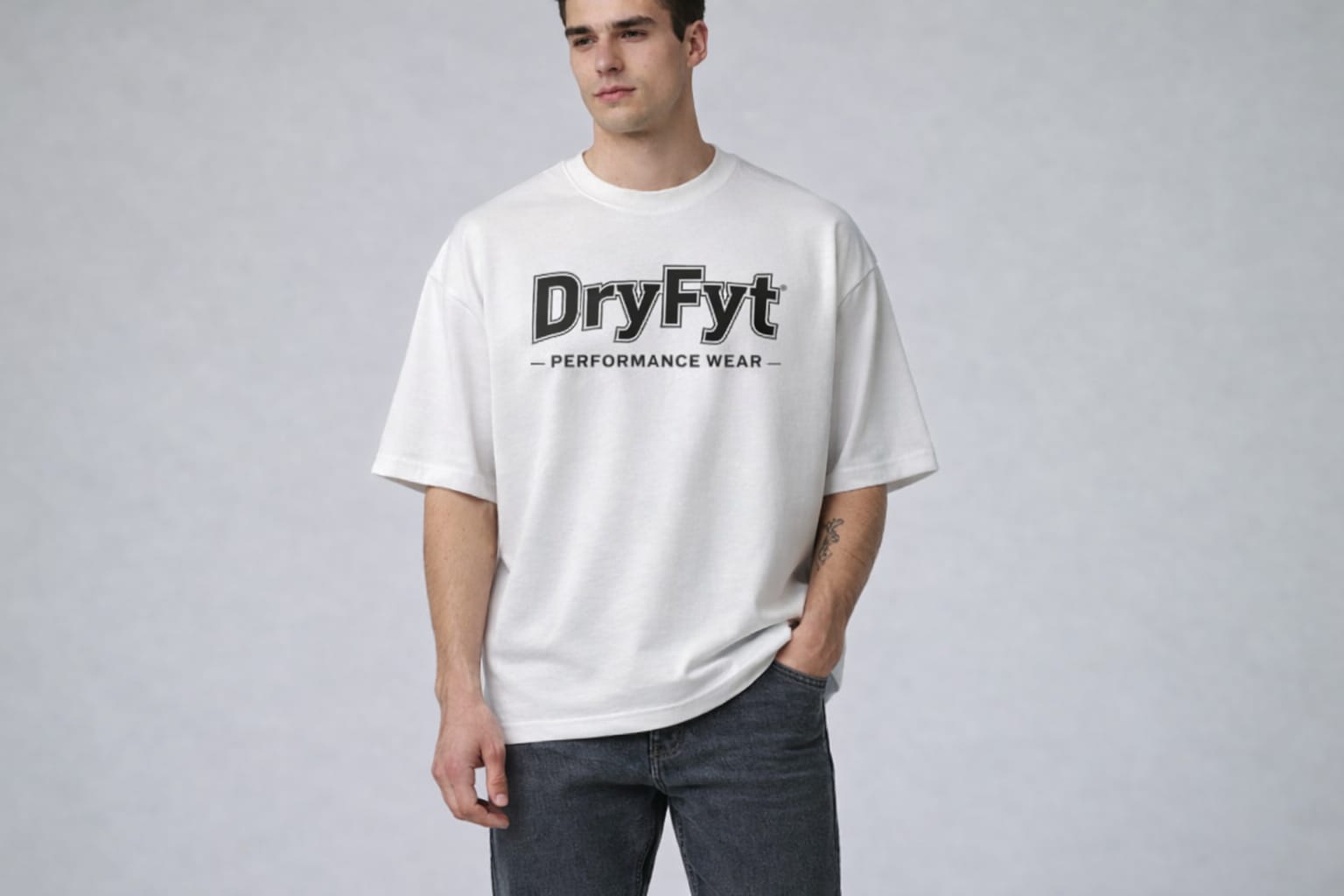 DryFyt polyester oversized t-shirt for men quick dry gym wear